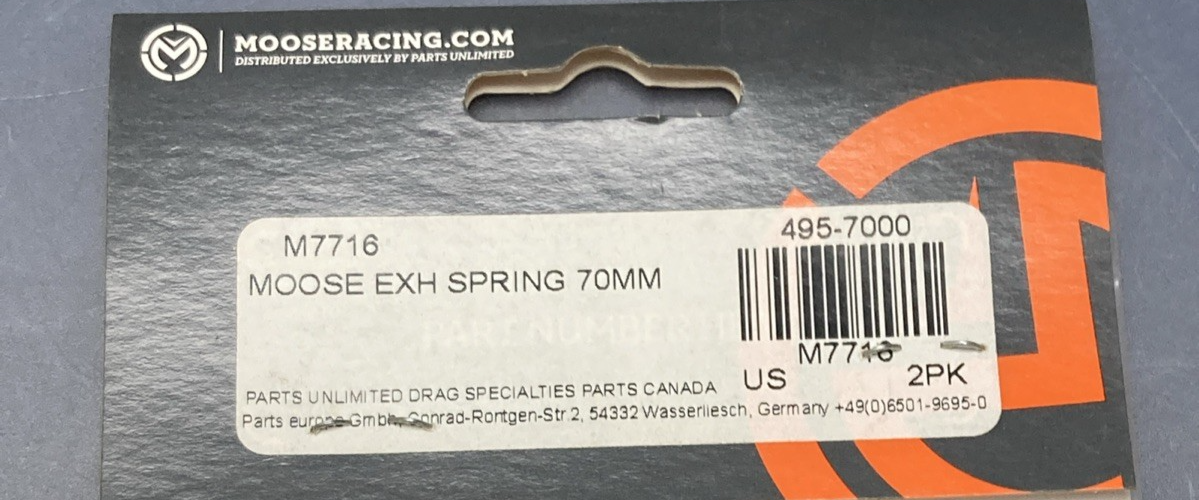 NEW GENUINE MOOSE M7716 EXHAUST SPRINGS 70MM