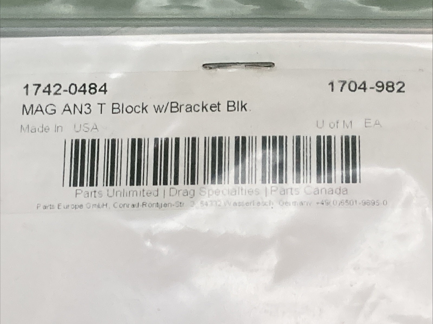 NEW GENUINE MAGNUM 1742-0484 MAG AN3 T BLOCK WITH BRACKET BLK