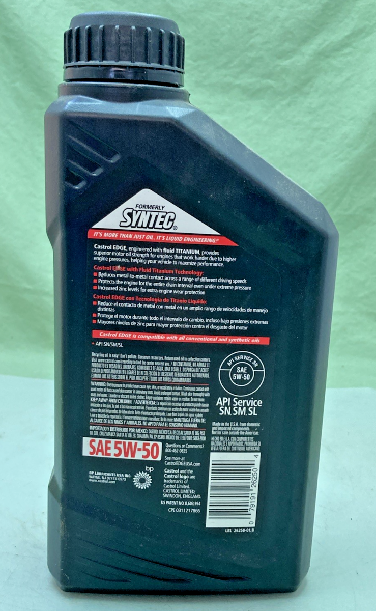 NEW GENUINE CASTROL 26250-01 EDGE FULL SYNTHETIC MOTOR OIL SAE 5W-50