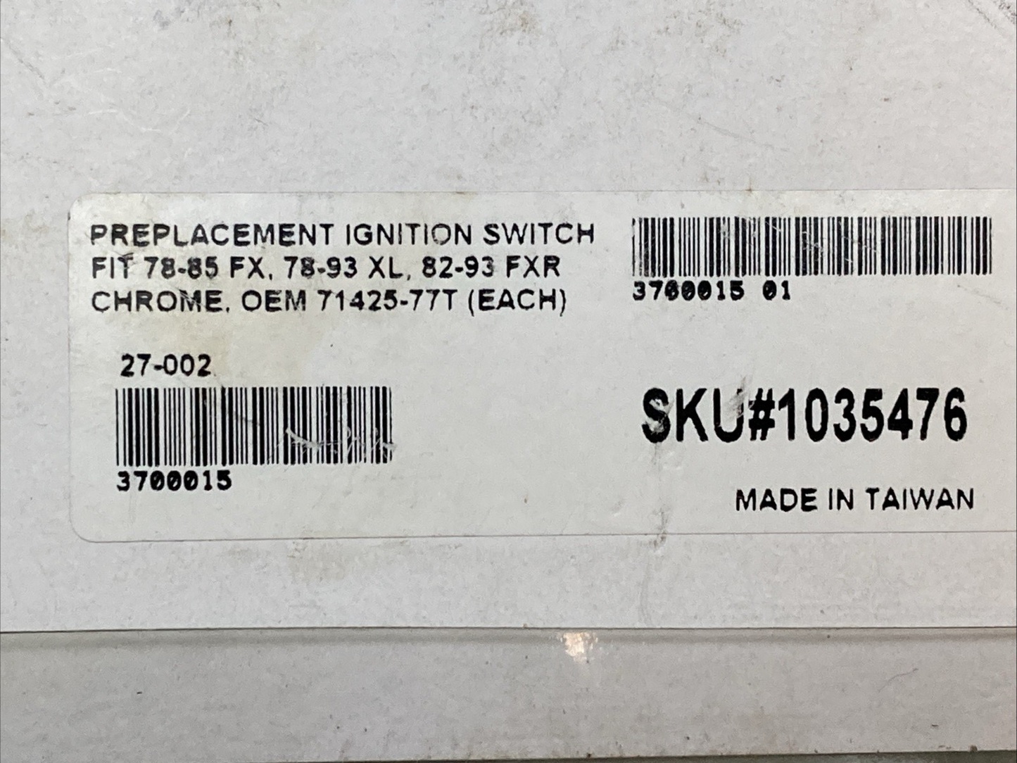 NEW GENUINE J&P CYCLES 1035476 REPLACEMENT IGNITION SWITCH 71425-77T