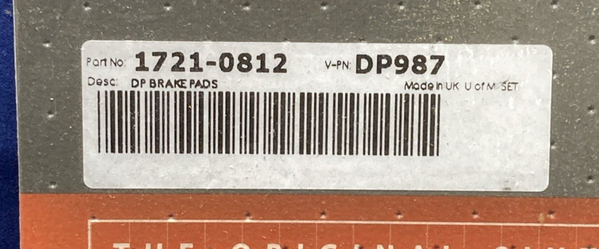 NEW GENUINE DP 1721-0812 SINTERED METAL DP987 BRAKE PADS