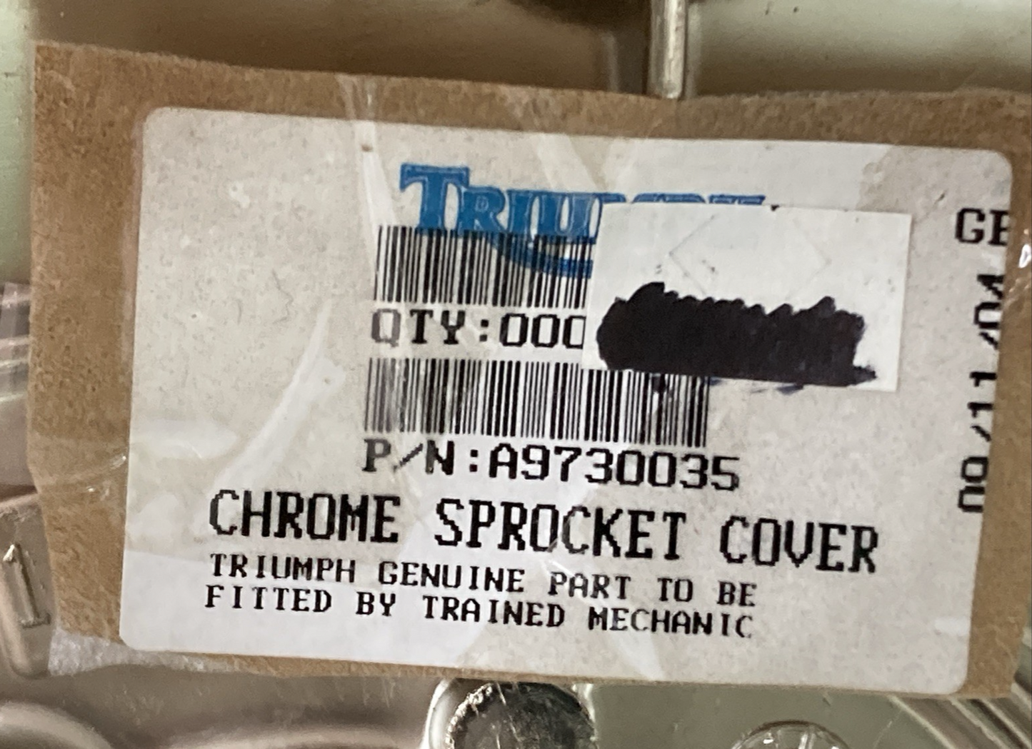 NEW GENUINE TRIUMPH A9730035 Sprocket Cover, Chrome