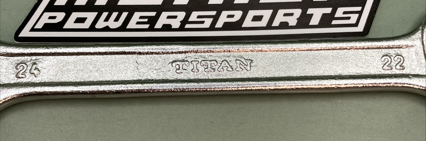 NEW GENUINE TITAN Open End Wrench 22/24 mm Metric Double End Head, 15 ° Head Ang