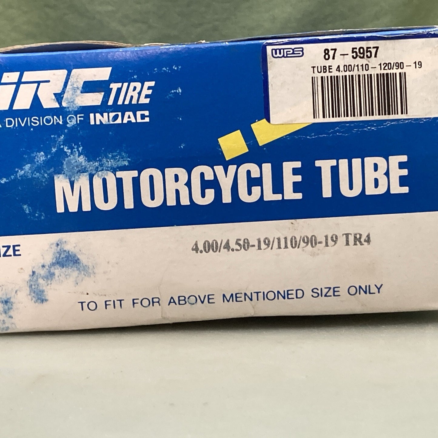 NEW GENUINE IRC 87-5957 4.00/110/120-90-19 MOTORCYCLE TUBE