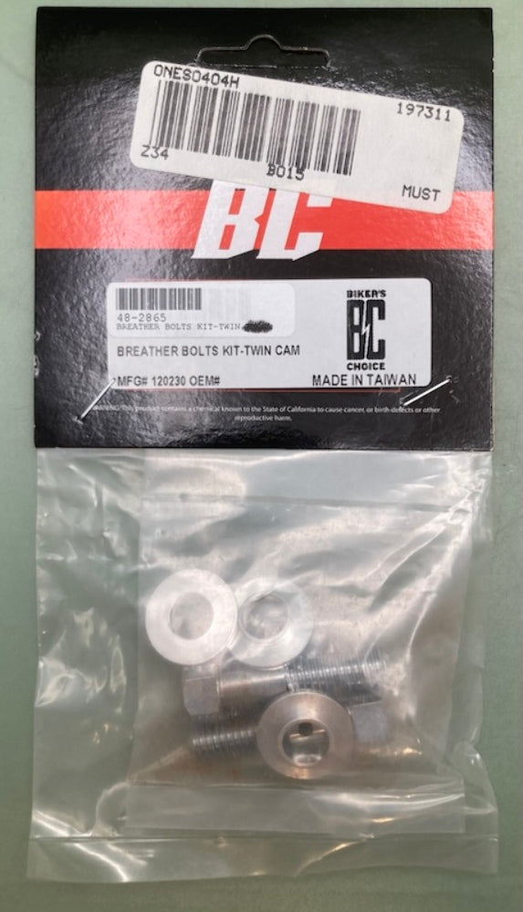 Biker's Choice 48-2865 Breather Bolts Kit - Twin Cam New Genuine