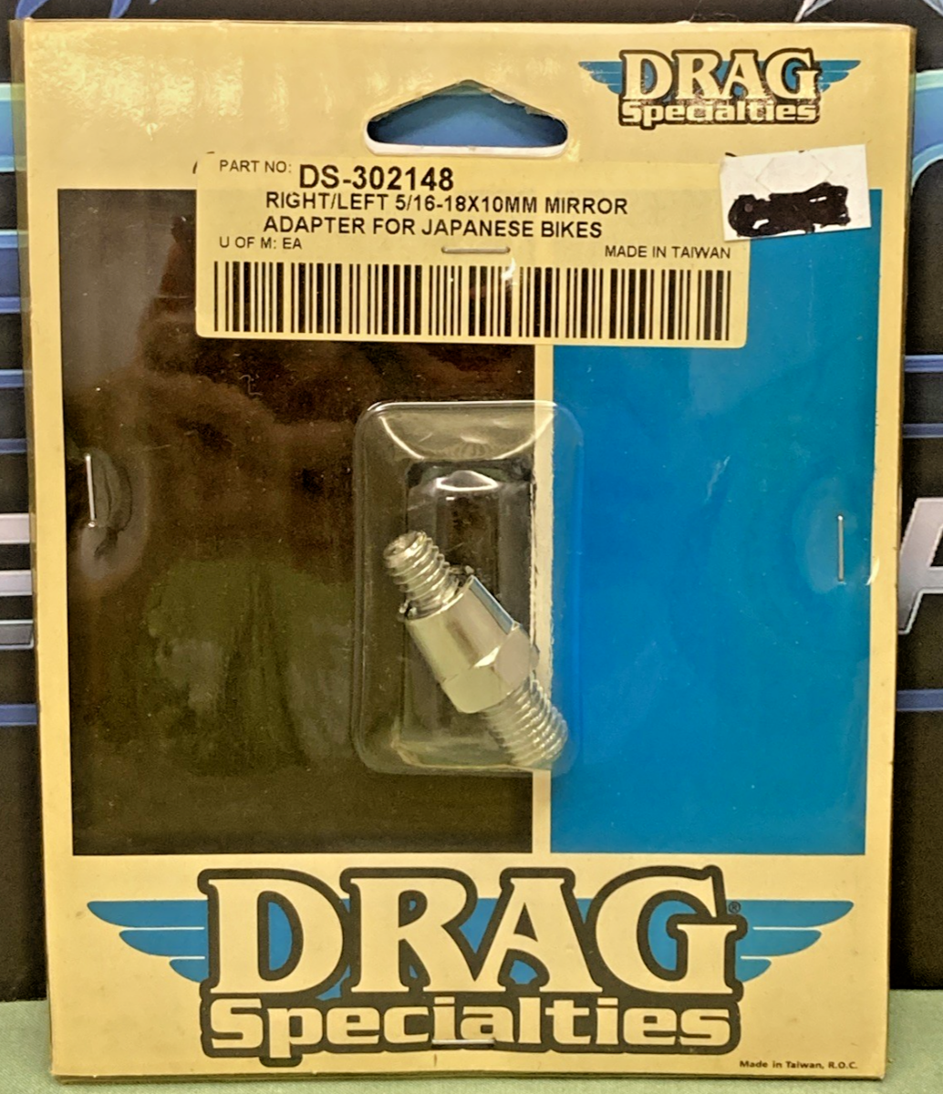 NEW GENUINE DRAG SPECIALTIES DS-302148 MOTORCYCLE MIRROR ADAPTER