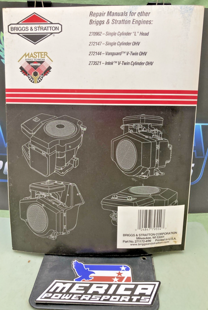 GENUINE BRIGGS AND STRATTON TWIN CYLINDER L HEAD REPAIR MANUAL 1999