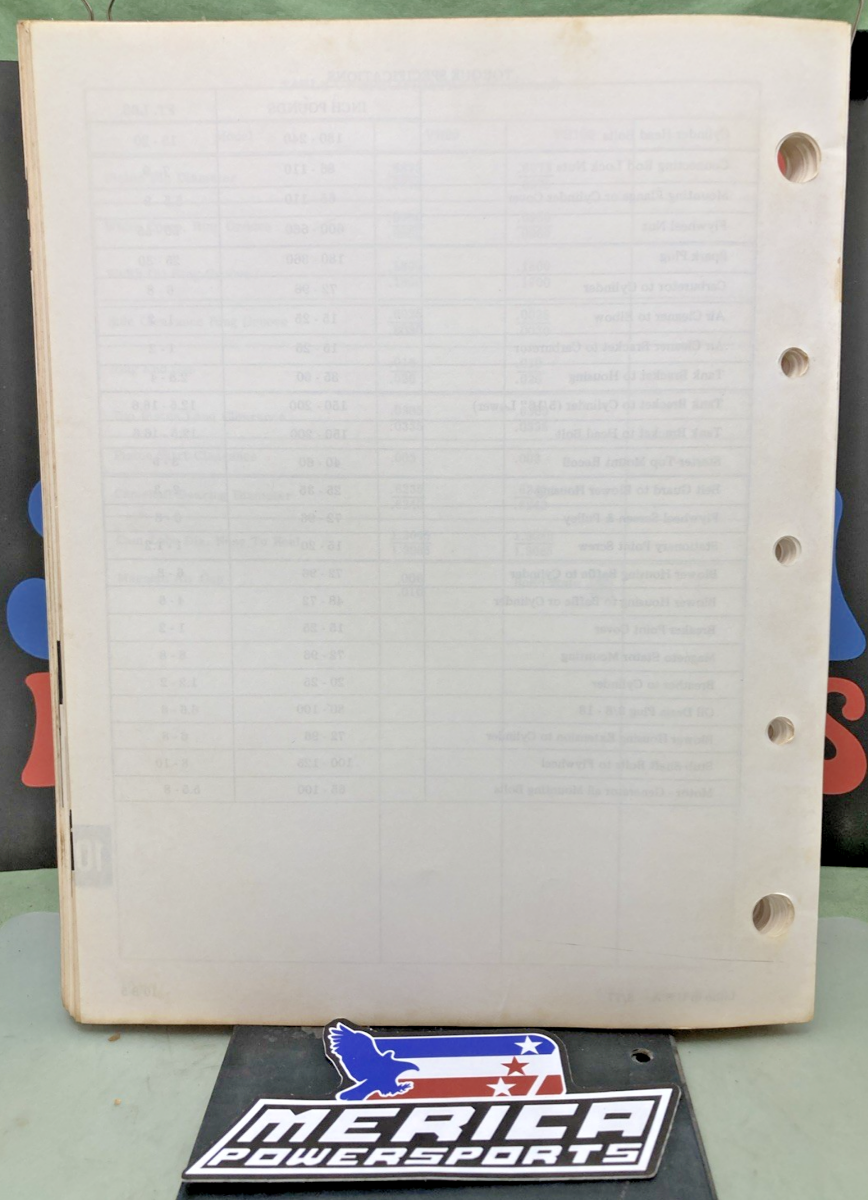 GENUINE TECUMSEH 691462 MECHANICS HANDBOOK 8 H.P. AND LARGER