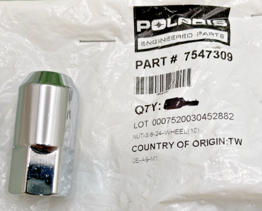 QTY 2 NEW GENUINE POLARIS 7547309 NUT- 3/8 - 24-WHEEL