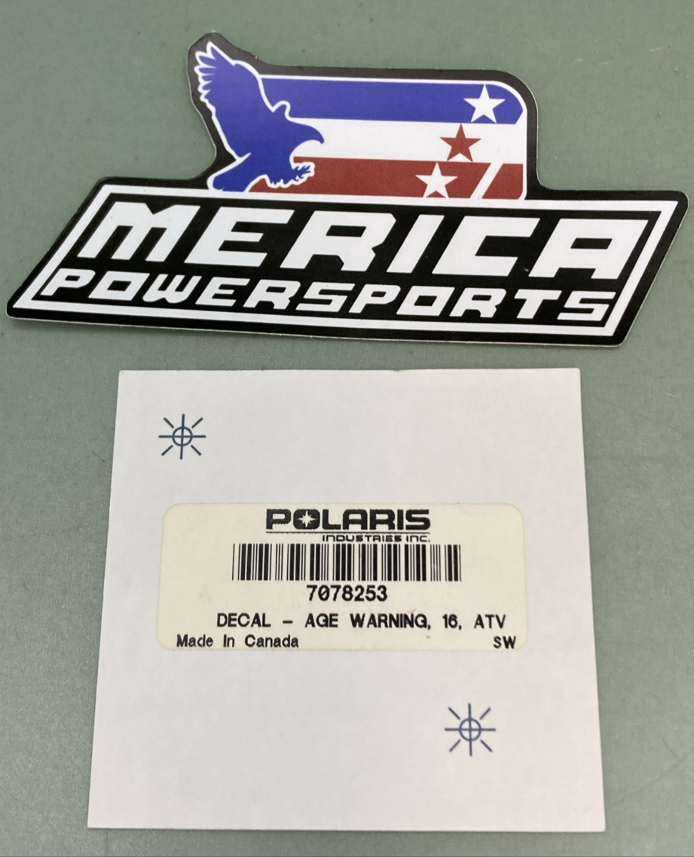 QTY 2 NEW GENUINE POLARIS 7078253 Decal, Age, Warn, 16, Atv