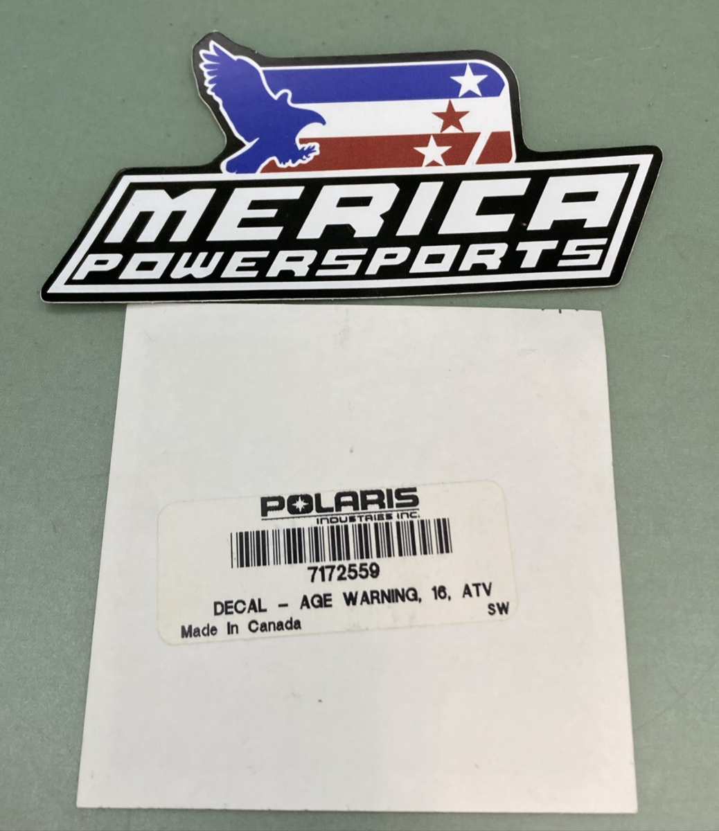 NEW GENUINE POLARIS 7172559 Decal, Age, Warn, 16, Atv