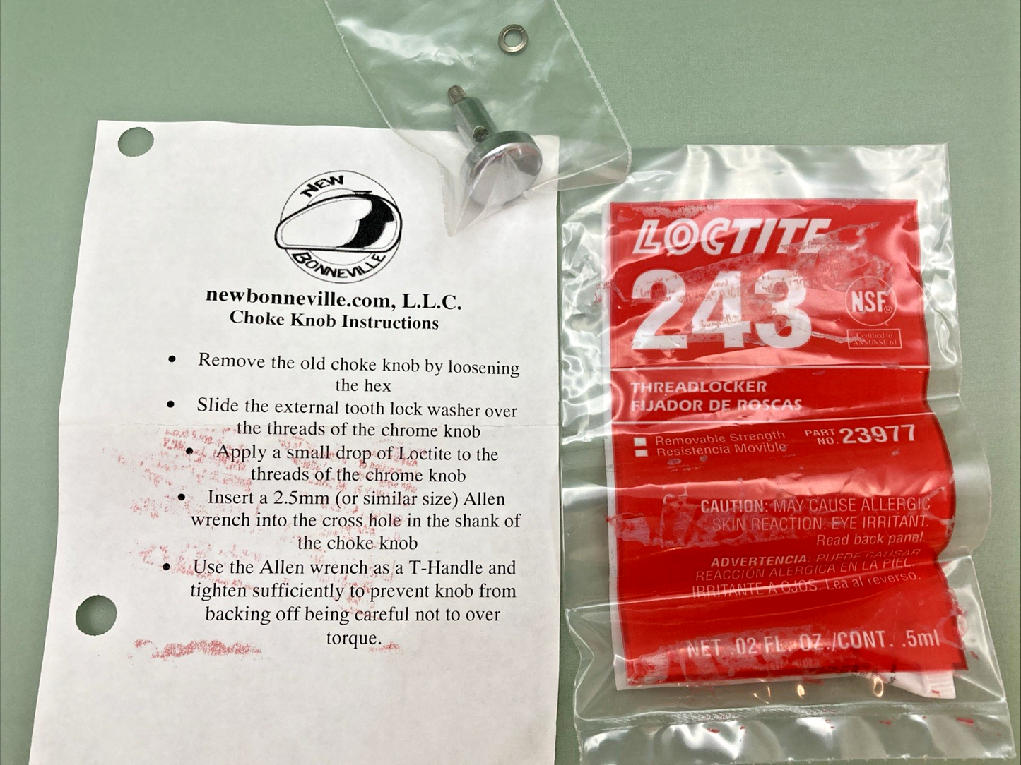 NEW GENUINE TRIUMPH BONNEVILLE SMOOTH HEAD CHOKE KNOB