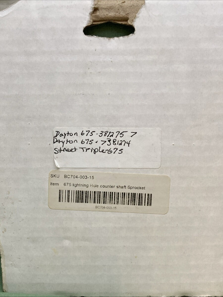 NEW GENUINE BRITISH CUSTOMS BC704-003-15 LIGHTNING HOLE COUNTER SHAFT SPROCKET
