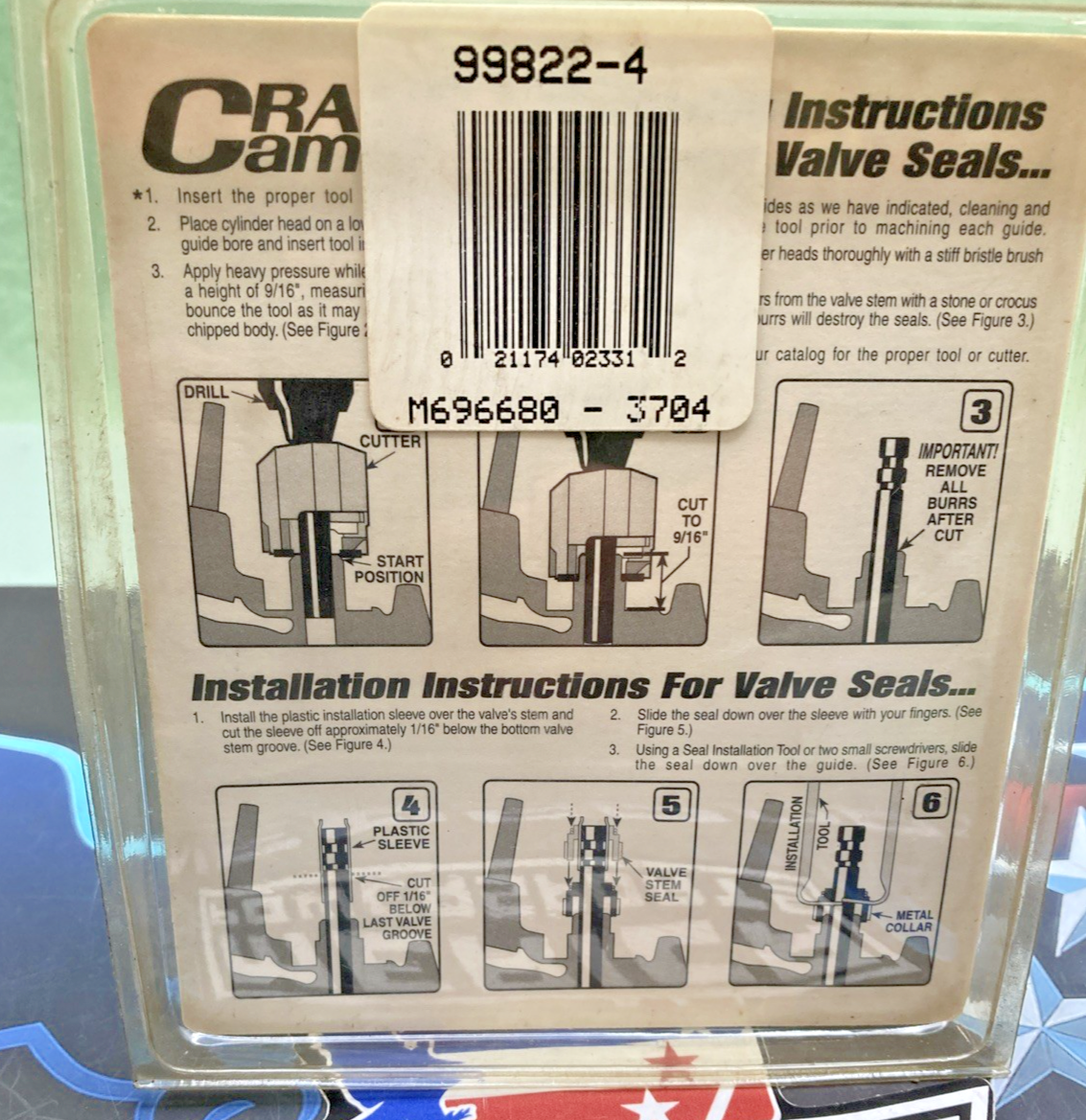 4 PK New Genuine Crane Cams 99822-4 Valve Stem Seals, Fits: H.D. 1948-1984