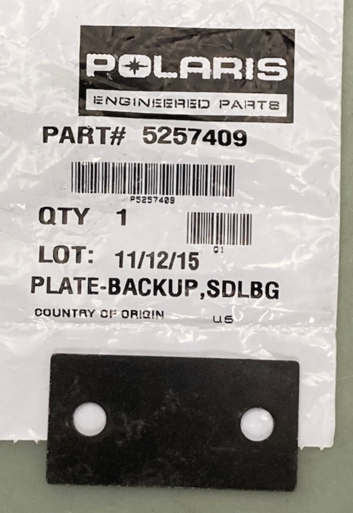 Polaris 5257409 Plate-Backup, Saddlebag New Genuine