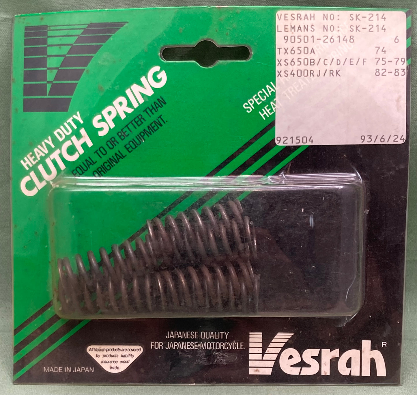 6 PK New Genuine Vesrah SK-214 Heavy Duty Clutch Springs, 90501-26148