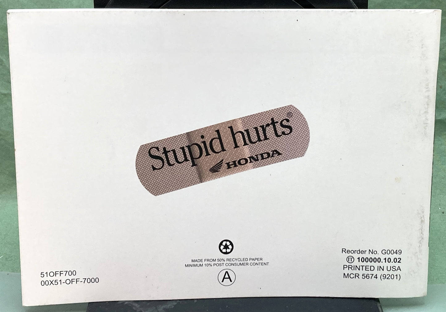 Genuine Honda 51OFF700 Parents, Youngsters and Off-Highway Motorcycles 2001