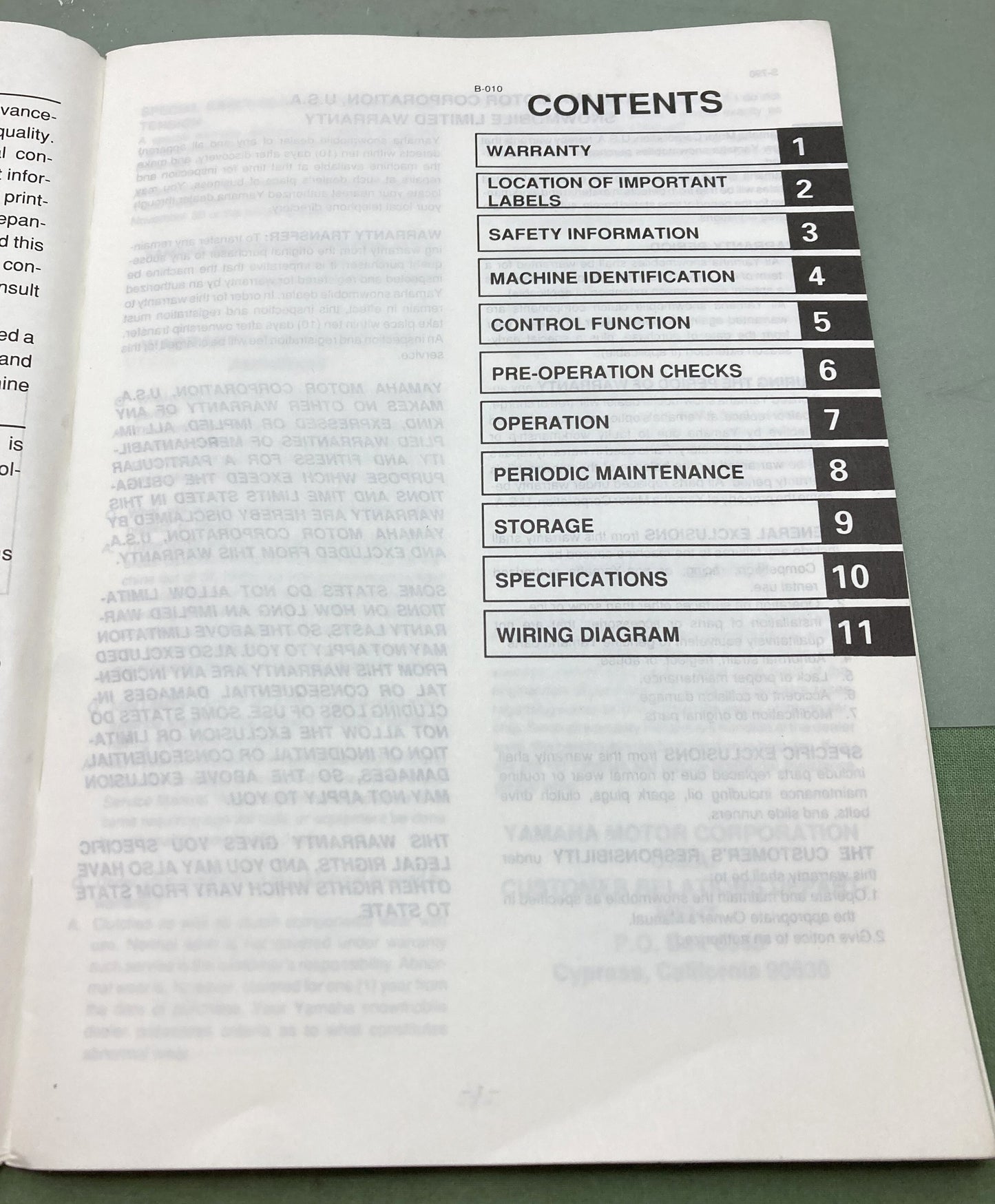 Genuine Yamaha LIT-12628-01-33 VT480S VT480GTS VT480TFS Owner's Manual 1991