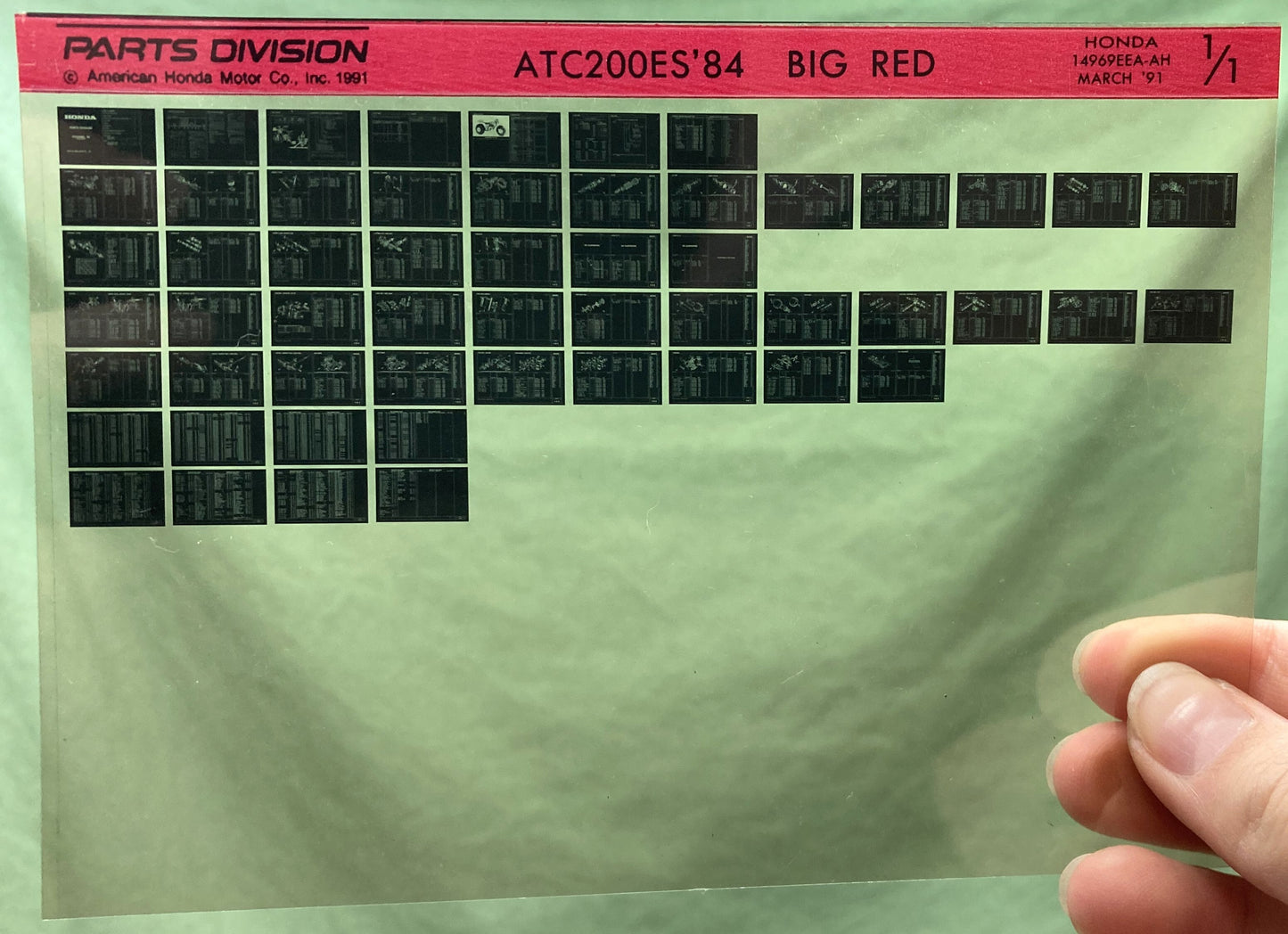 Genuine Parts Division Microfiche Lot Motorcycle/ATV Parts Catalog and Manual