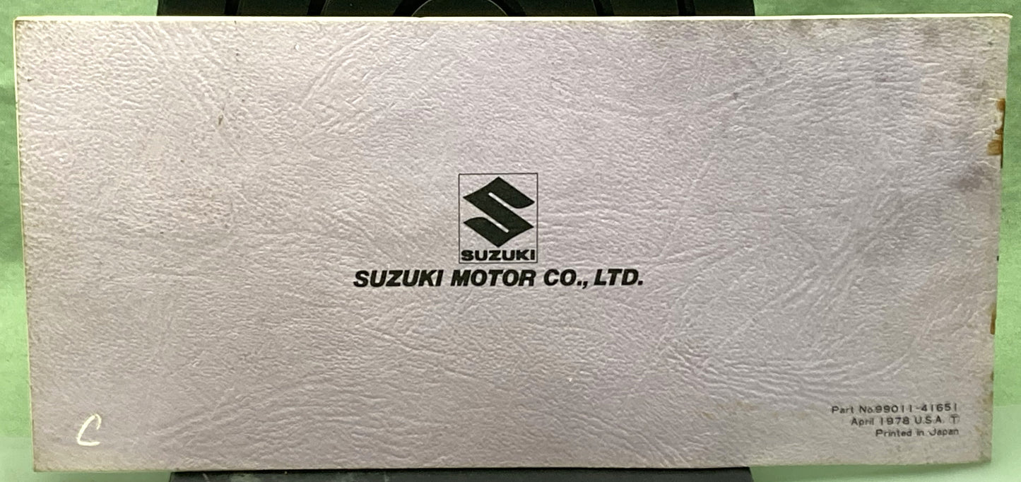 Genuine Suzuki 99011-41651 RM80 Owner's Manual 1978