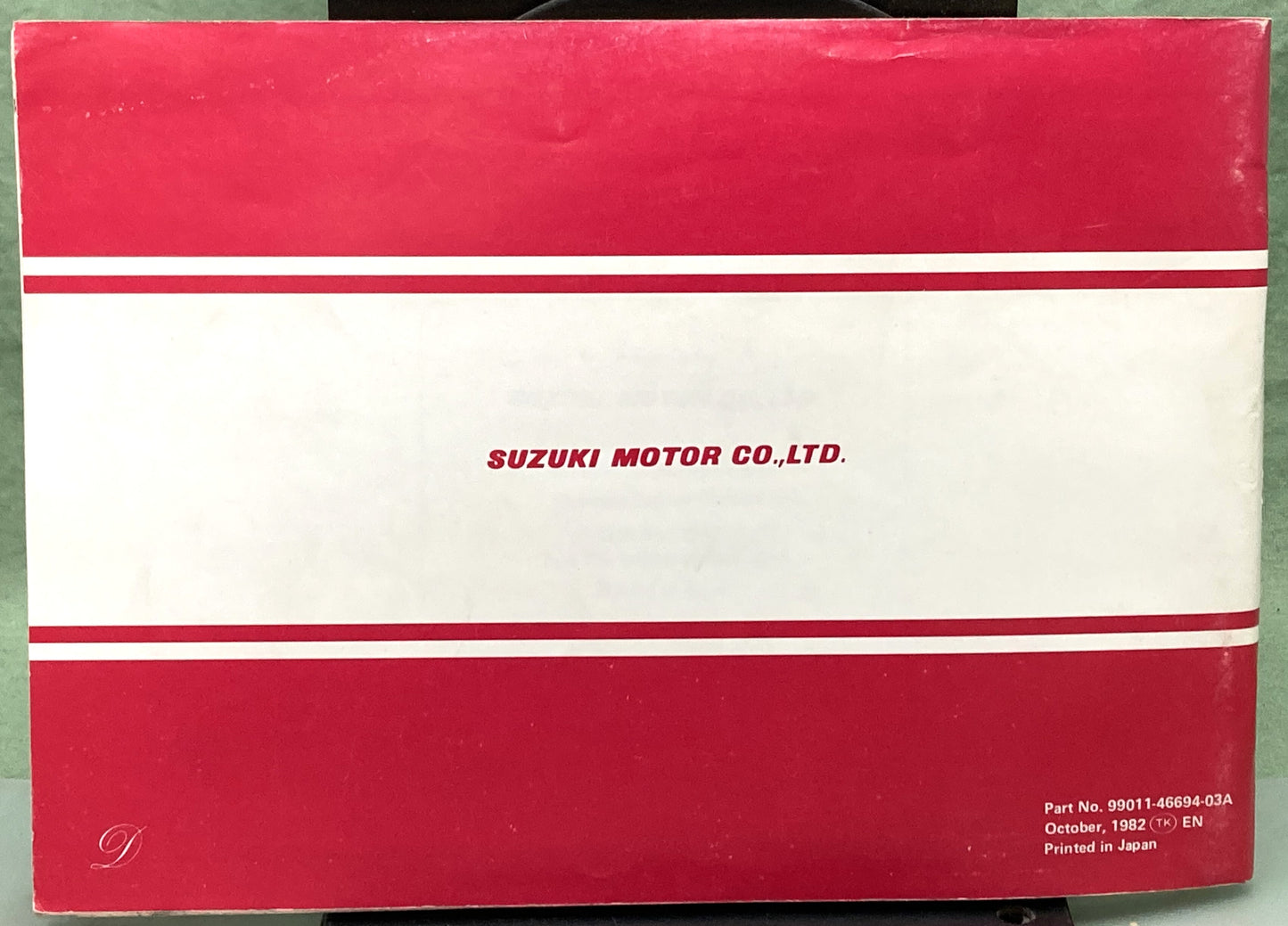 Genuine Suzuki 99011-46694-03A RM60 Owner's Manual 1982