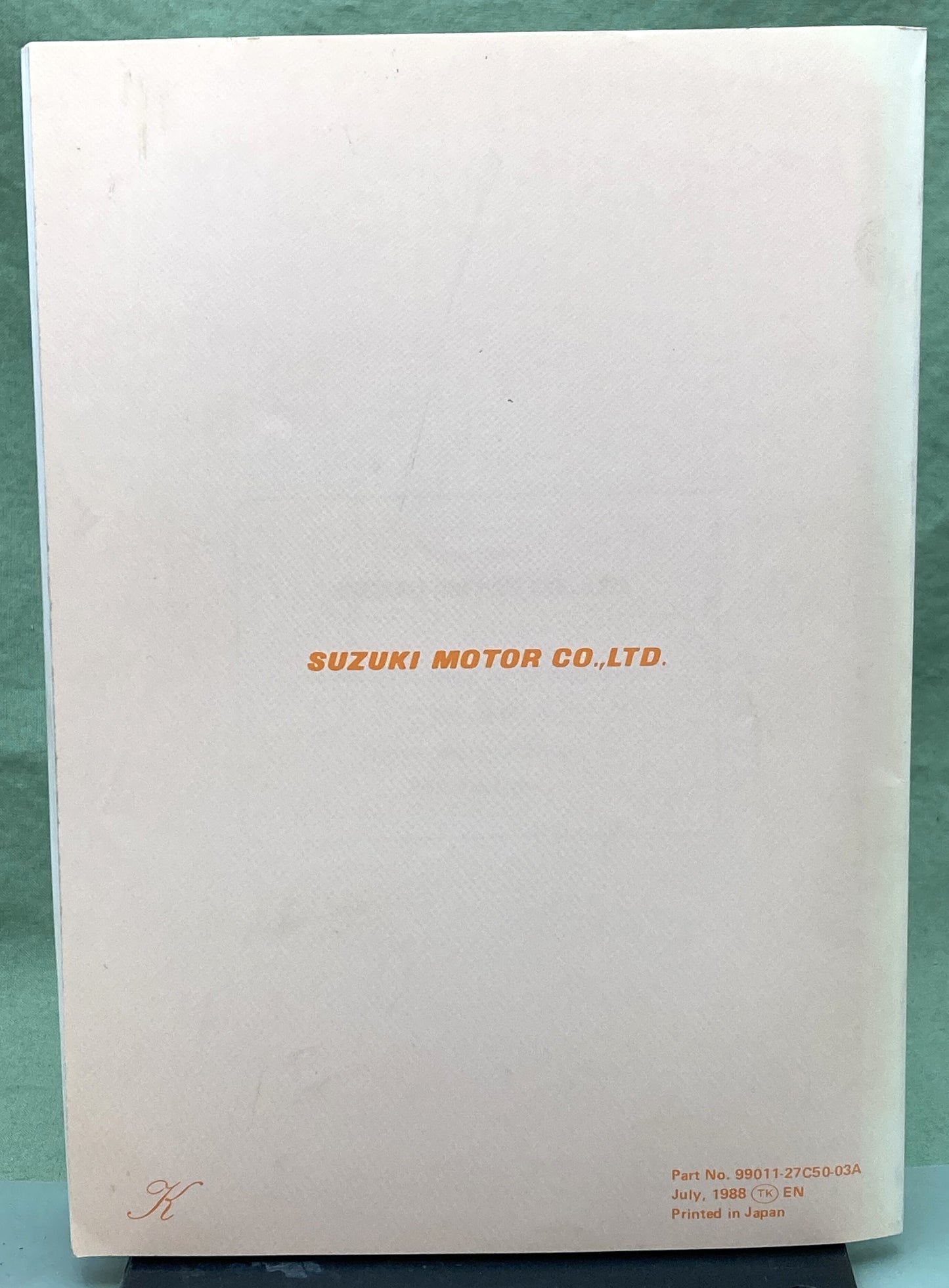 Genuine Suzuki 99011-27C50-03A RM125 Owner's Maintenance Manual 1988