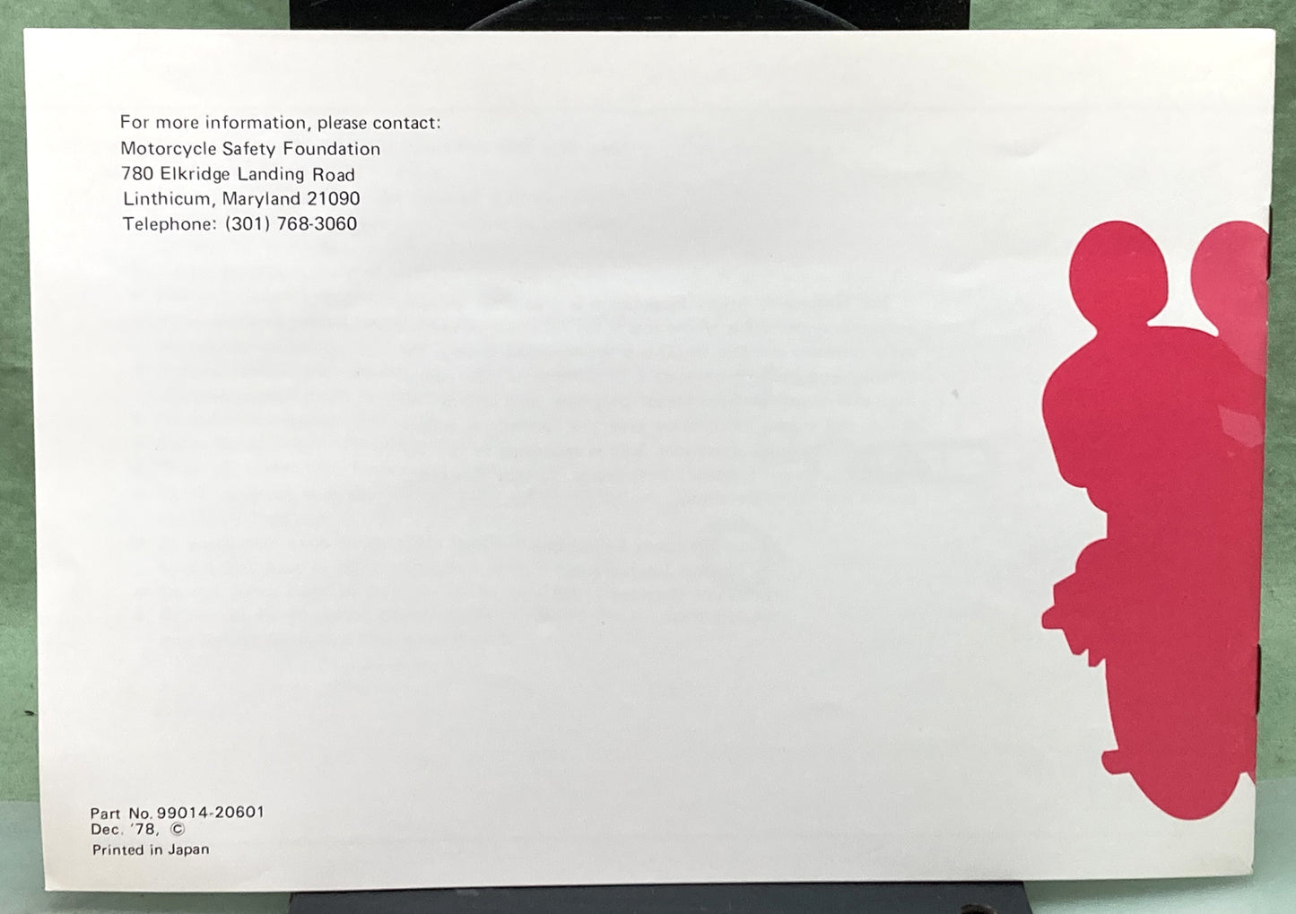 Genuine Suzuki 99014-20601 Riding Tips for The Motorcyclist 1978