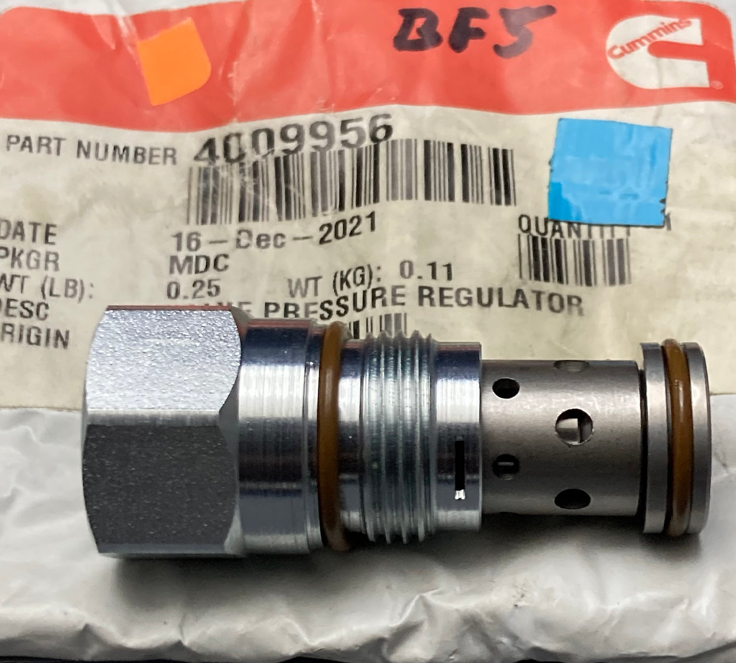 New Genuine Cummins 4009956 Automatic Transmission Pressure Regulator Valve