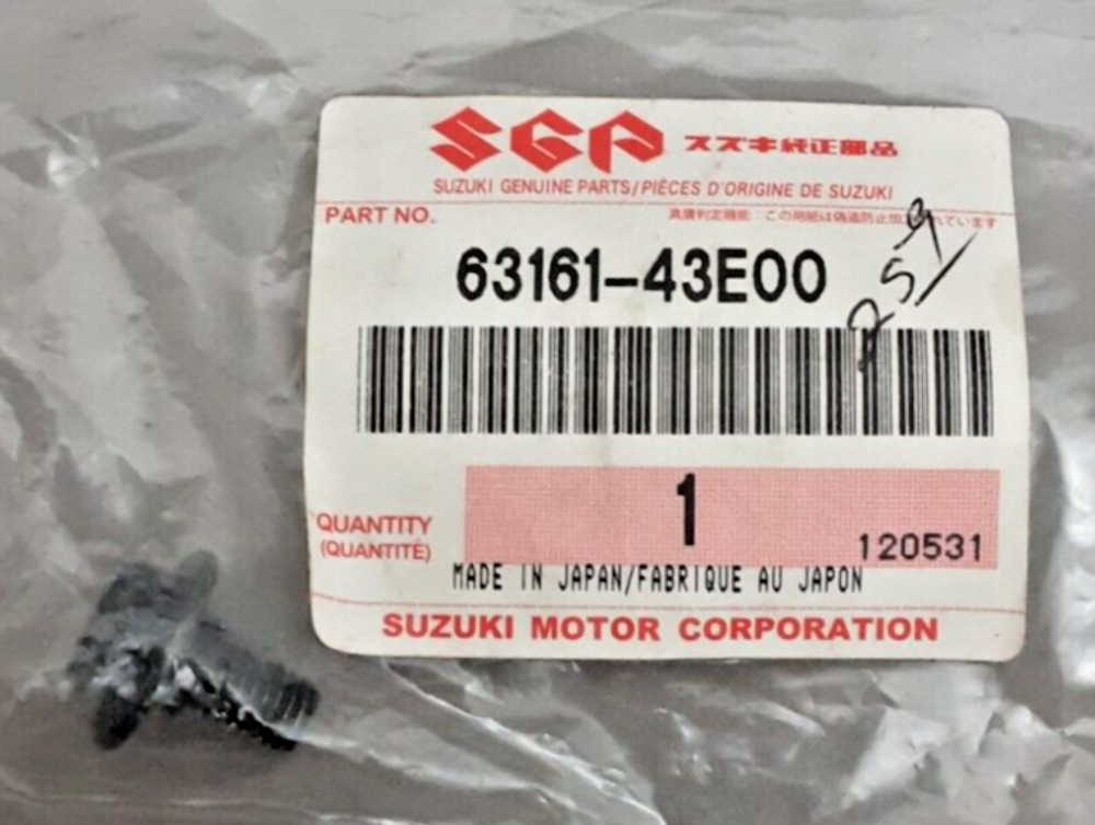 NEW GENUINE SUZUKI 63161-43E00 BOLT 6X12 GSF1200S TL1000S 1997-2020 GSF1200S