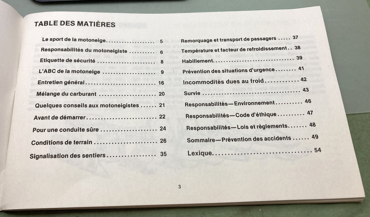 Genuine Bi-Lingual French/English Snowmobiler's Safety Handbook 1978