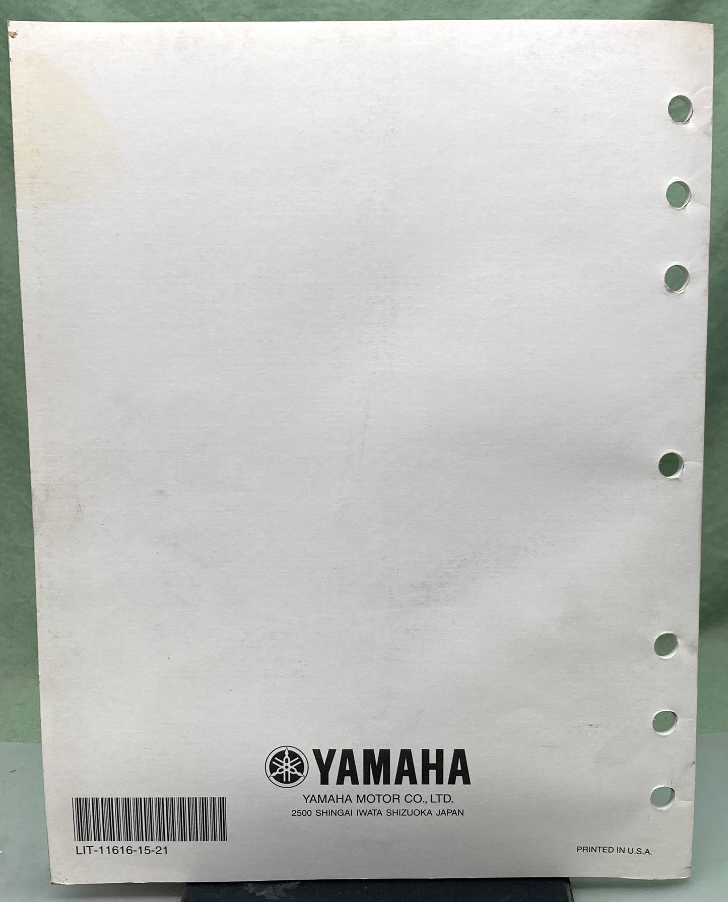 Genuine Yamaha LIT-11616-15-21 YFM400NP Supp. Service Manual 2001
