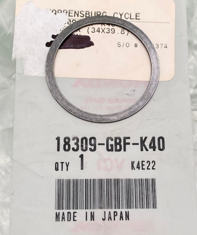 Honda 18309-GBF-K40 Washer (34X39.8) New Genuine