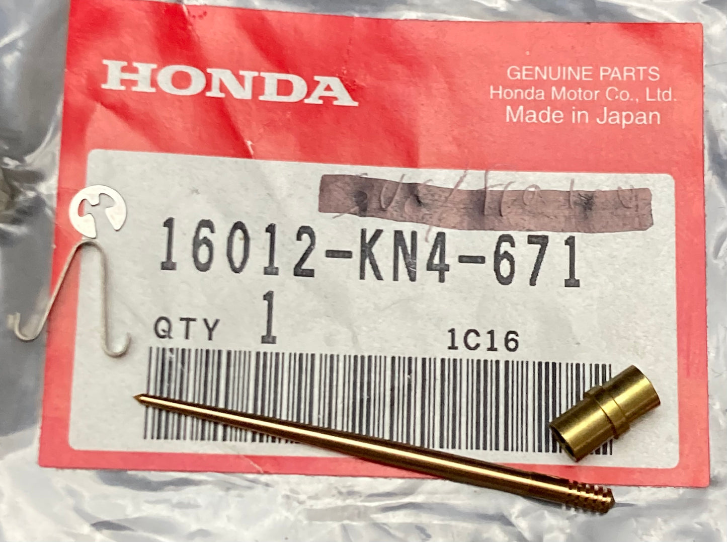 New Genuine Honda 16012-KN4-671 Needle, Set, Jet