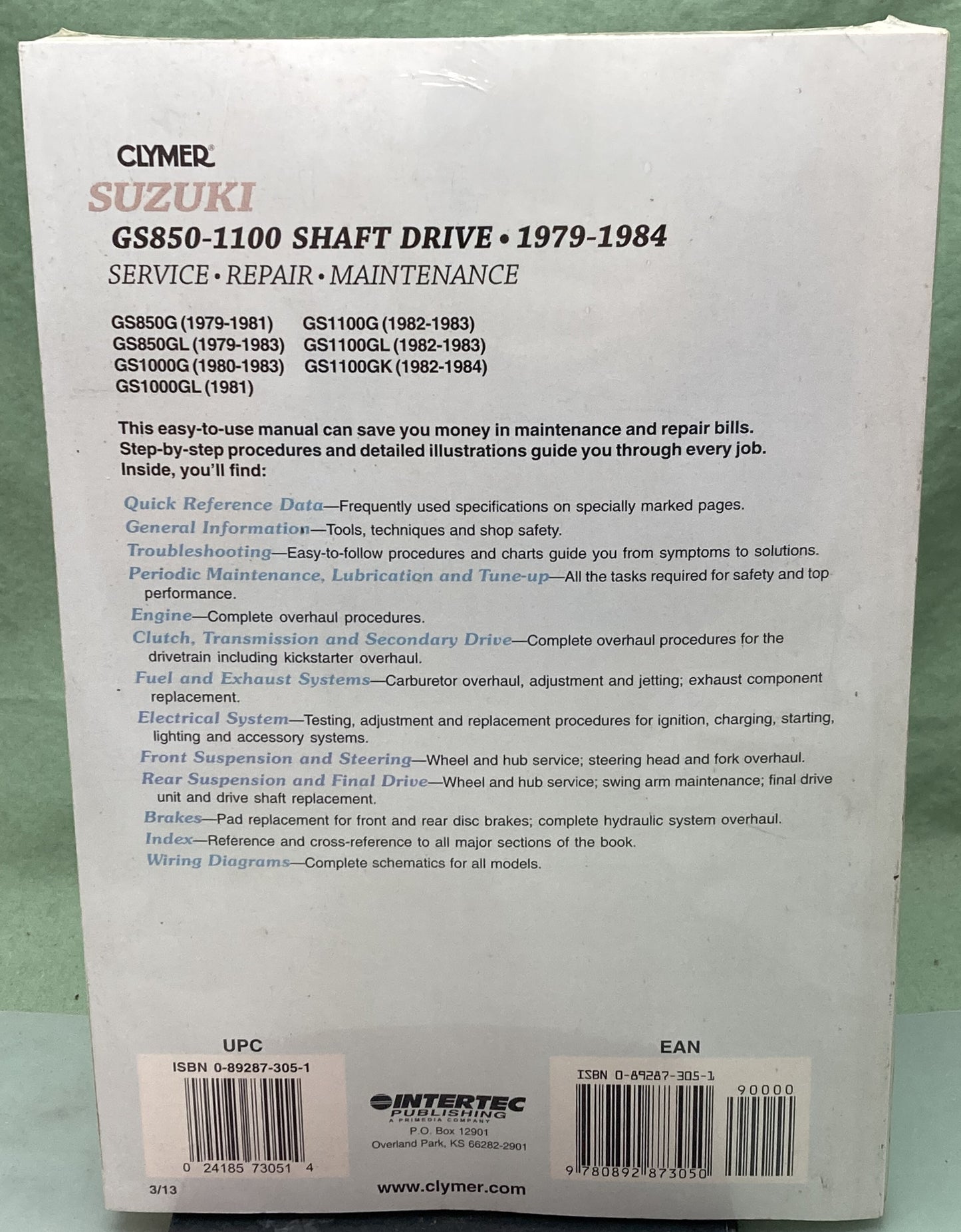 New Genuine Clymer M376 Suzuki GS850-1100 Shaft Drive Service Manual '79-'84