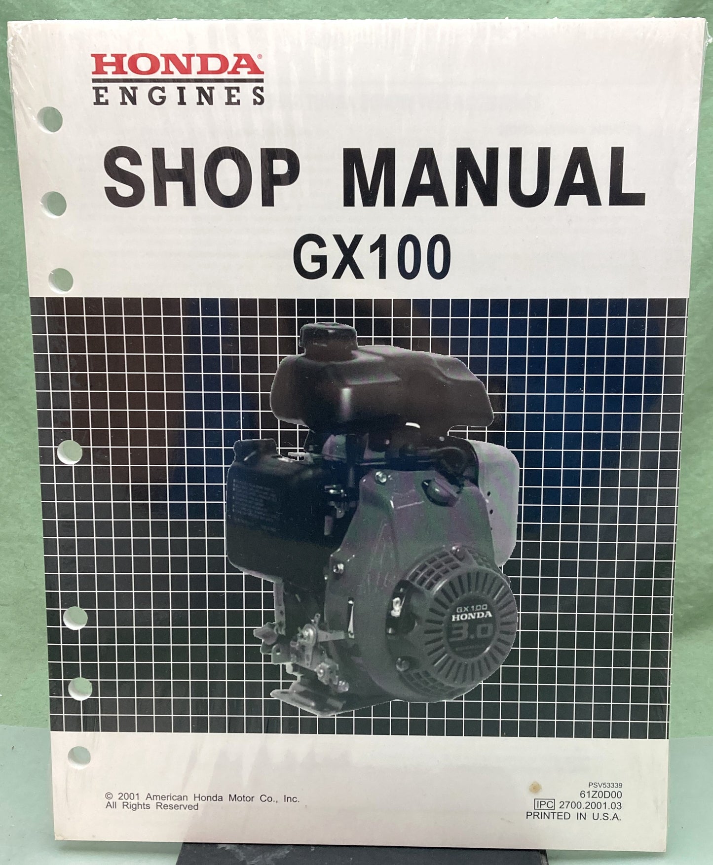 New Genuine Honda 61Z0D00 GX100 Service Manual 2001