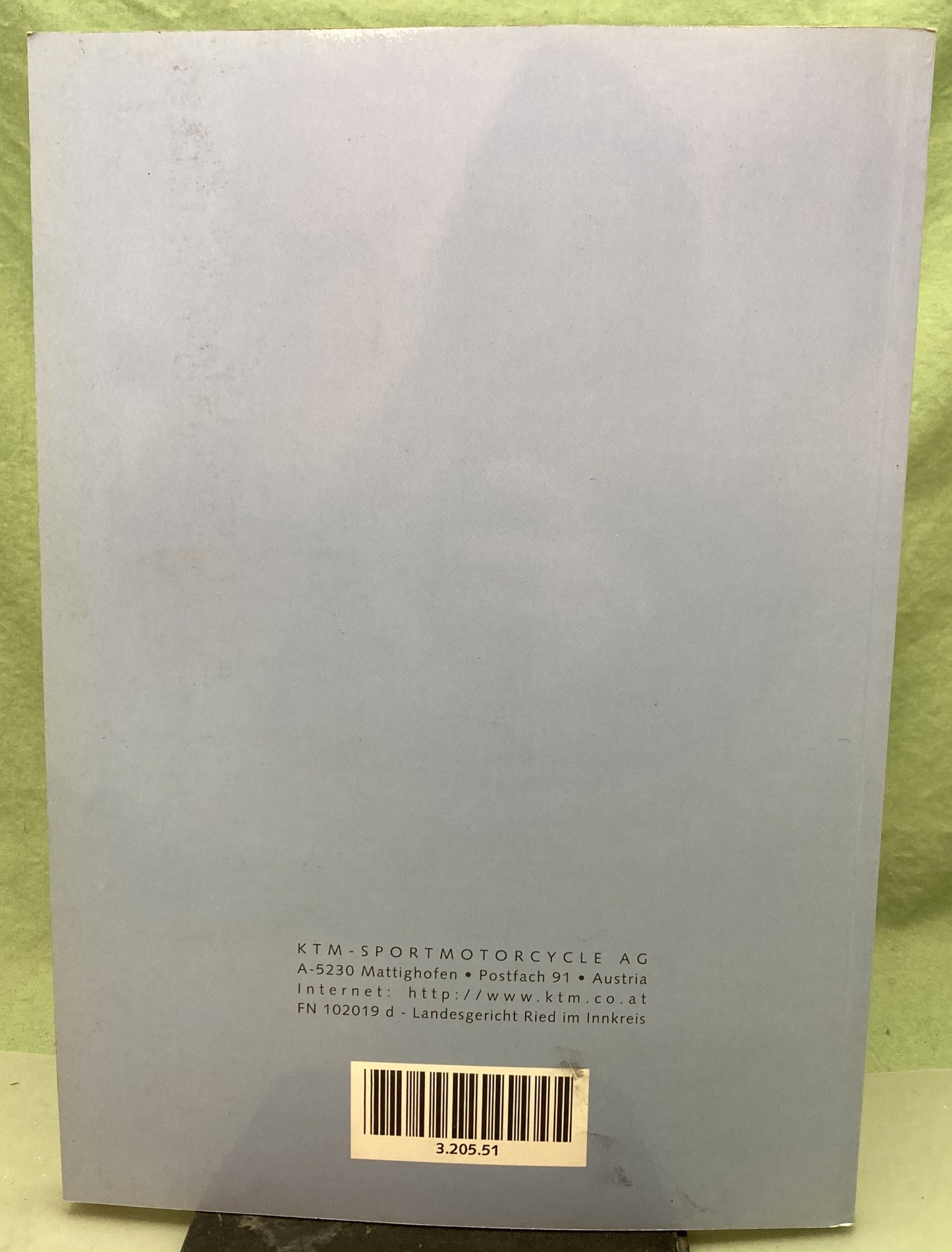 Genuine KTM 320551 125/200/250/300/380, SX/MXC/EXC/EGS Owner's Handbook 1999
