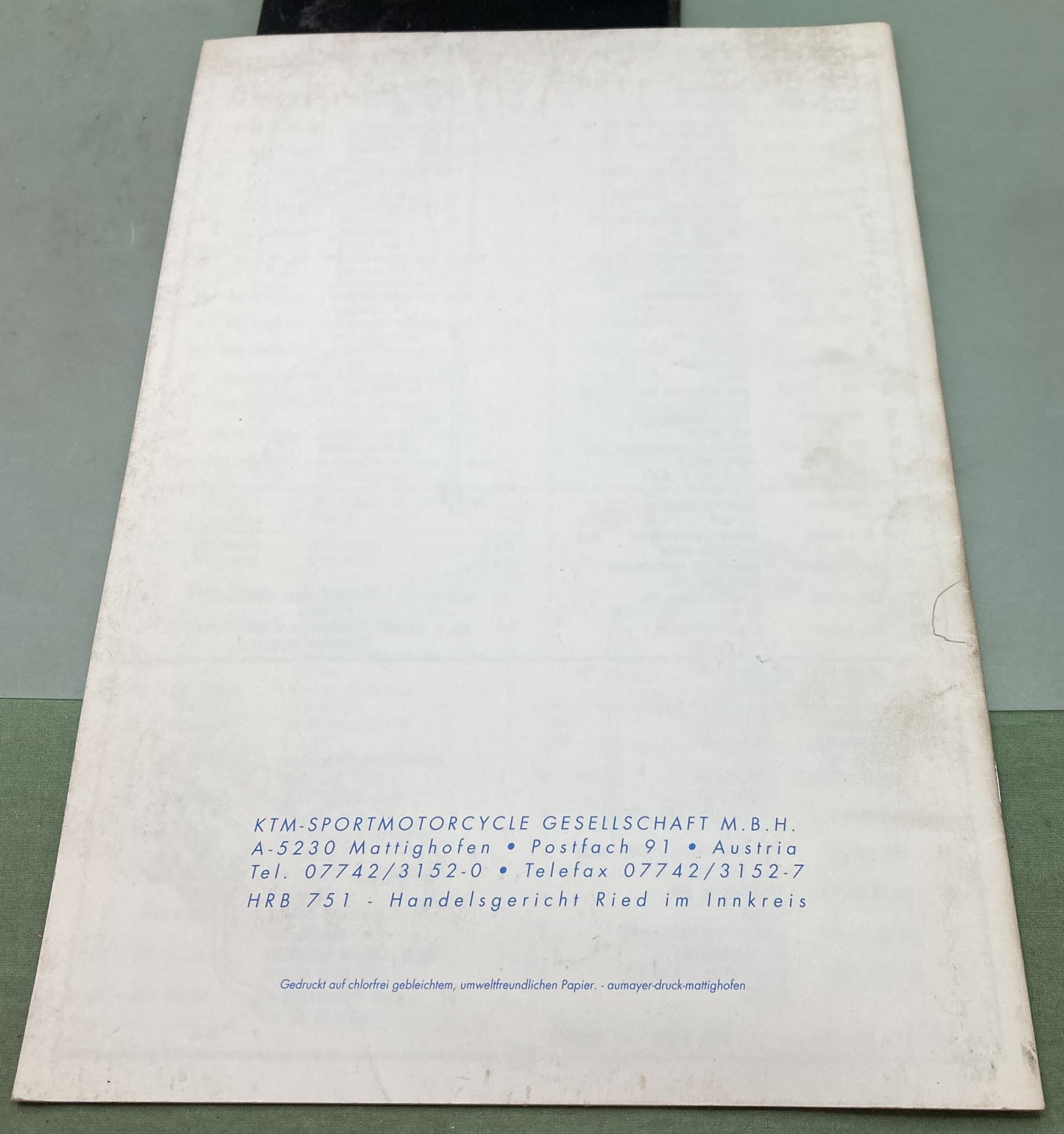 Genuine KTM 320371394 125 SX/EXC/EGS Spare Parts Manual 1994