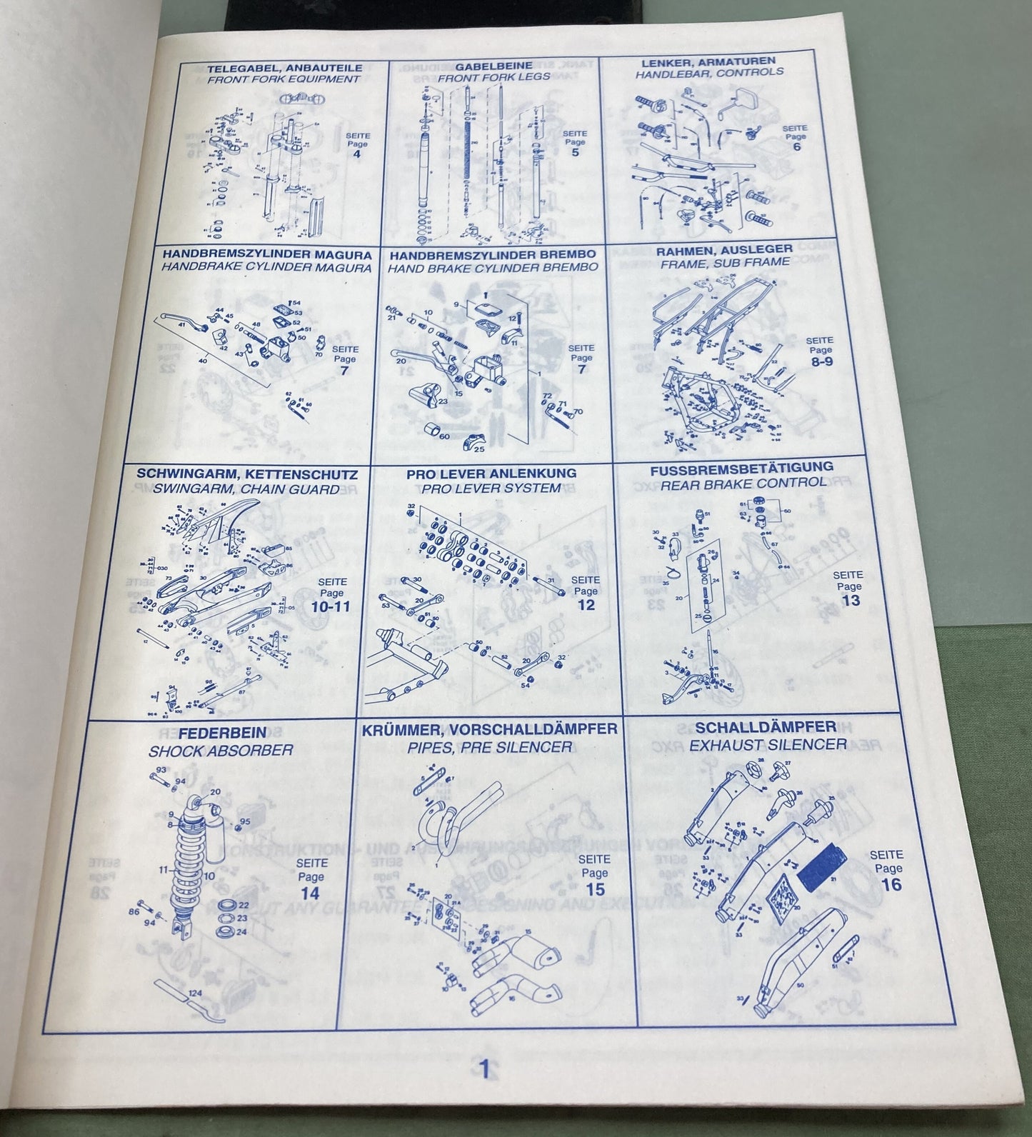 Genuine KTM 320369294 350/400/620 SX/EXC/EGS/RXC Spare Parts Manual 1994