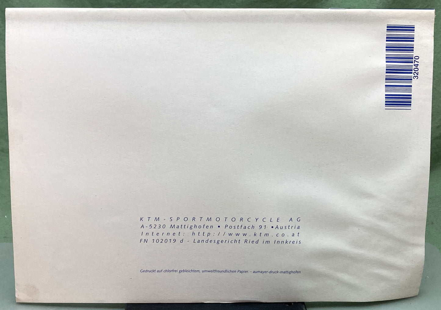 Genuine KTM 3204701098 400, 640 LC4 Motor Engine Spare Parts Manual '99