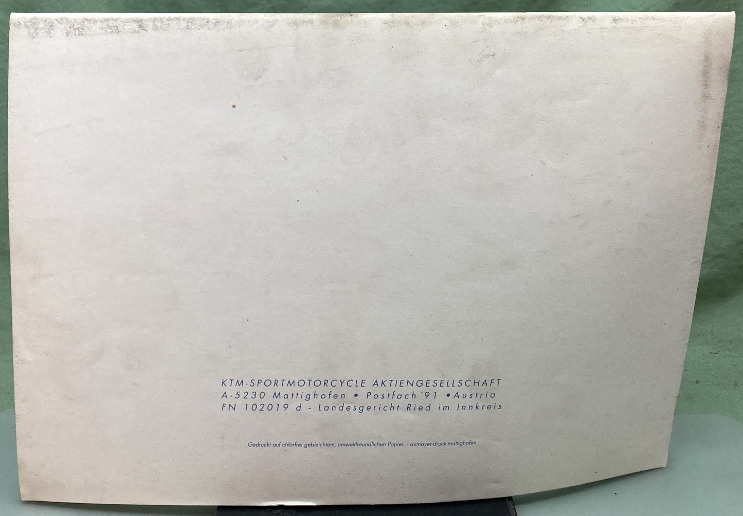 Genuine KTM 320402796 250/300/360 SX/MXC/EXC/EGS Spare Parts Manual '97