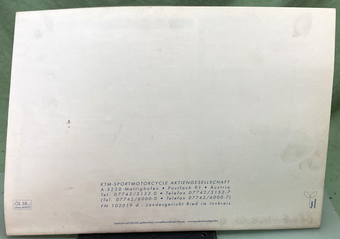 Genuine KTM 3203801094 440/500/550 Motor Engine Spare Parts Manual 1995