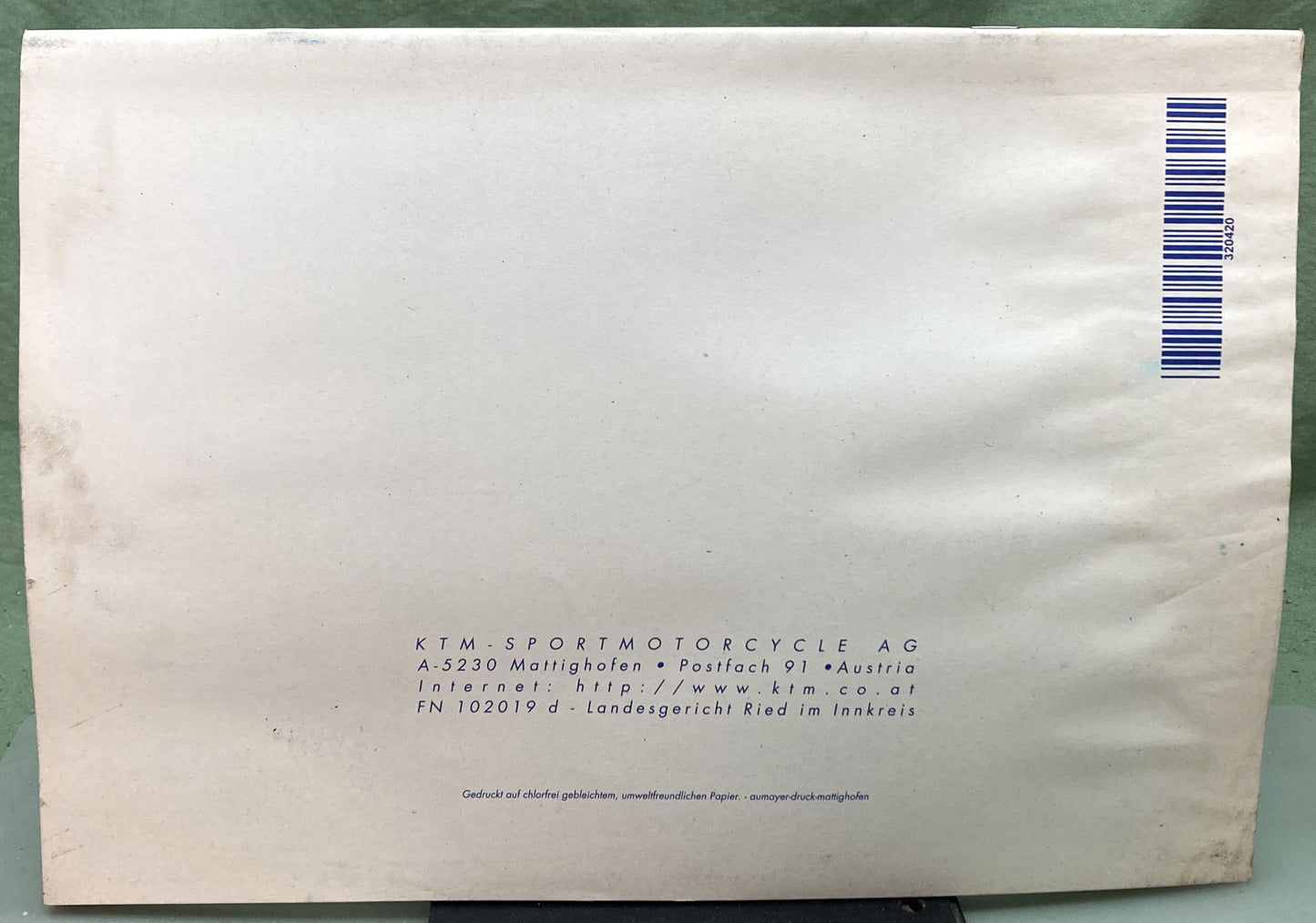 Genuine KTM 320420797 250/300/380 SX, MXC, EXC, EGS Spare Parts Manual 1998