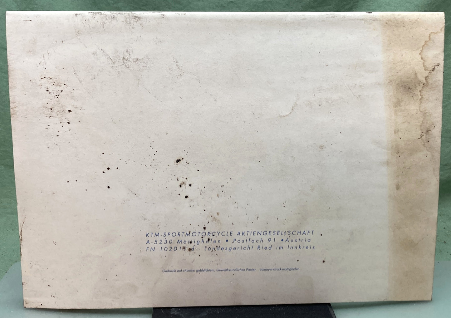 Genuine KTM 320403796 125 SX, EXC, EGS Spare Parts Manual '97