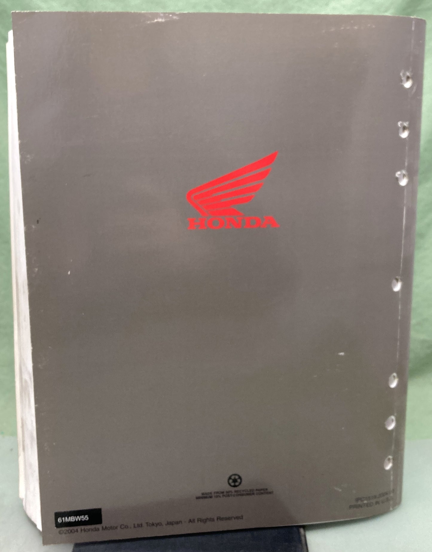 Genuine Honda 61MBW55 CBR600F4i Service Manual 2004