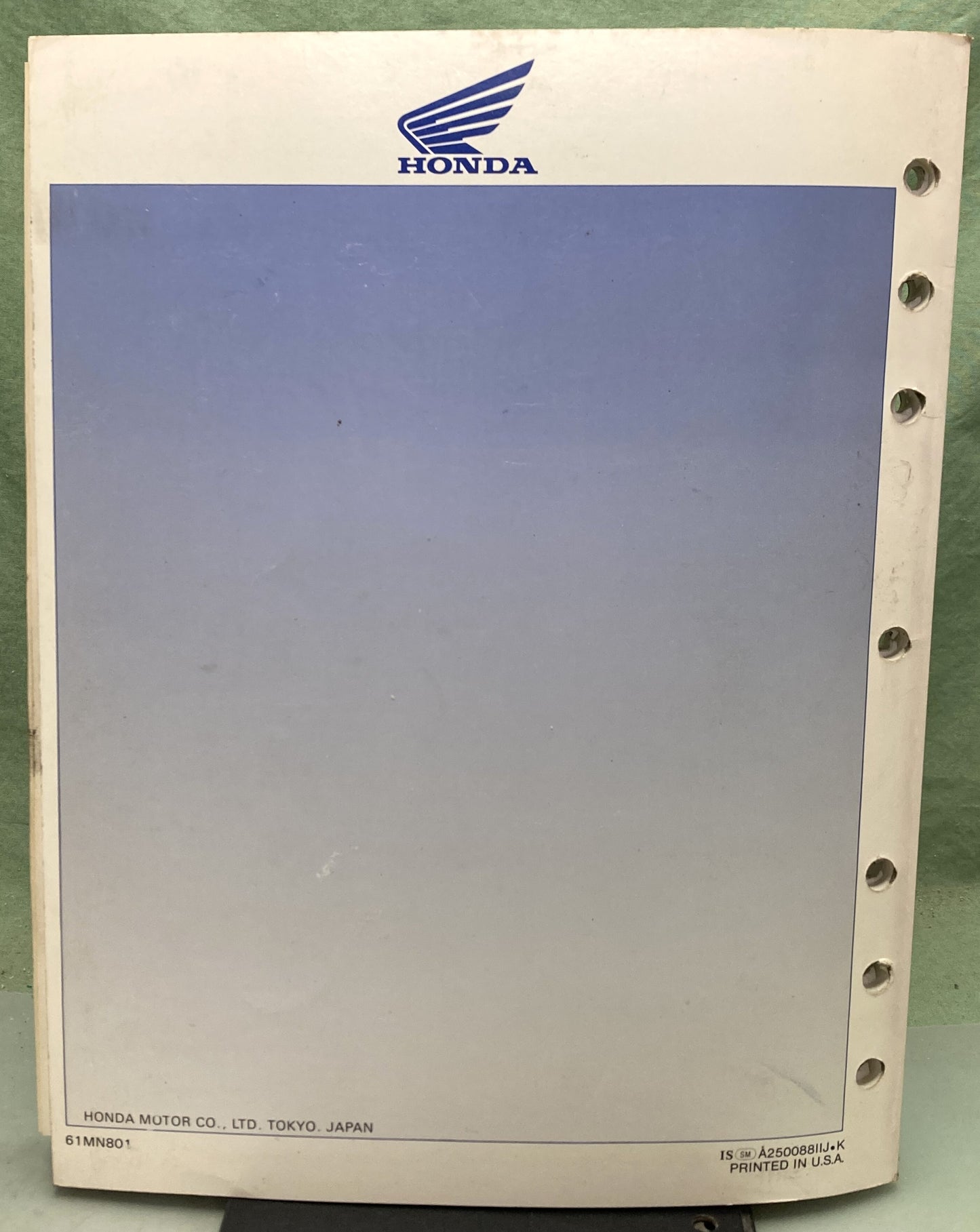 Genuine Honda 61MN801 NT650 Hawk GT Service Manual 1988