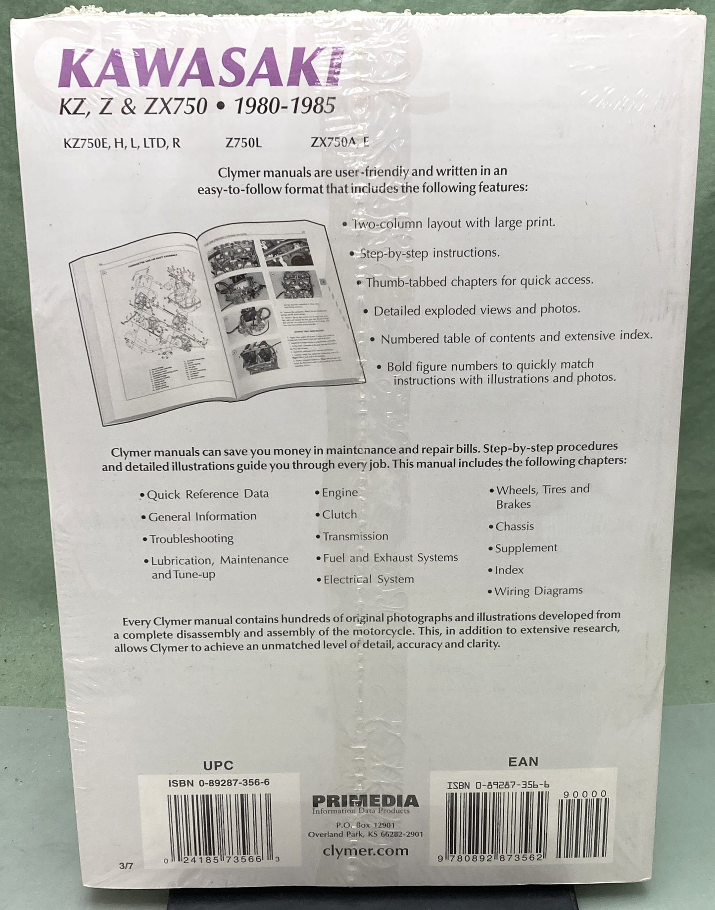 New Genuine Clymer M450 Kawasaki KZ, Z, and ZX750 Service Manual '80-'85