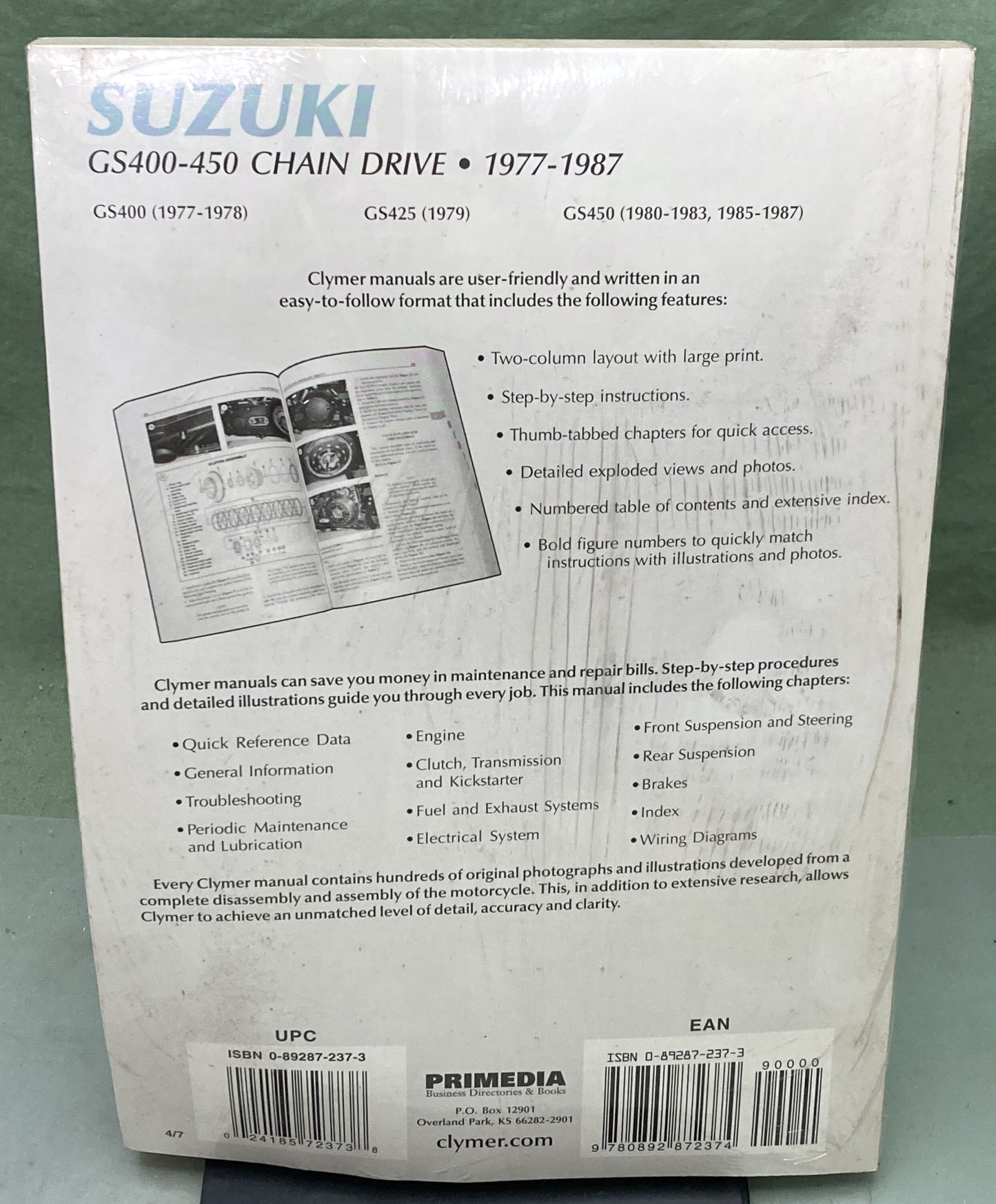 New Genuine Clymer M372 Suzuki GS400-450 Chain Drive Service Manual '77-'87