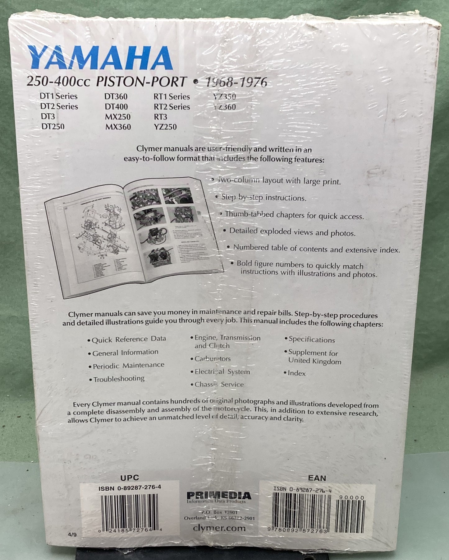 New Genuine Clymer M415 Yamaha 250-400cc Piston Port Service Manual '68-'76