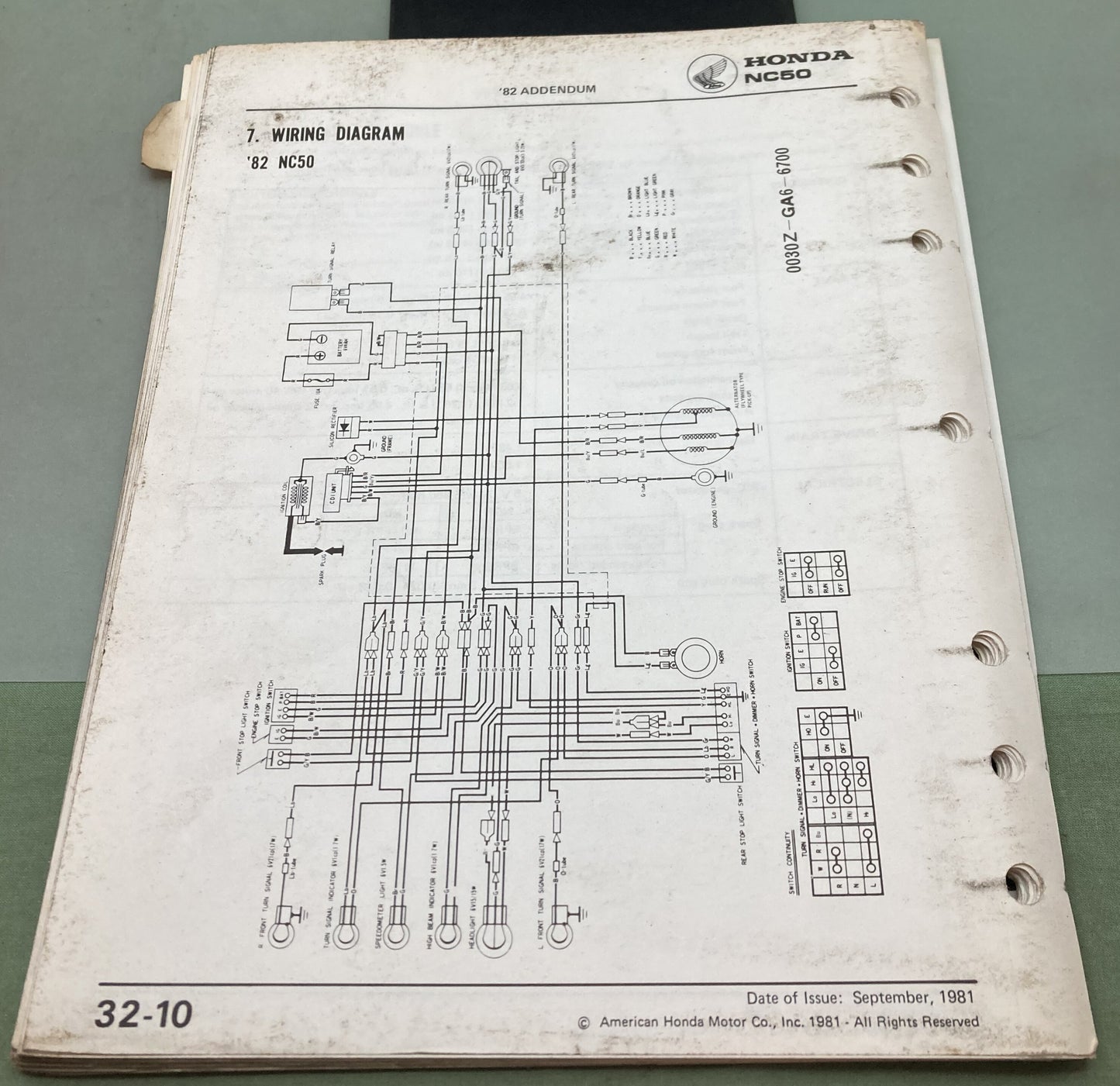 Genuine Honda 6114707 NC50 express NA50 express II Shop Manual 1981