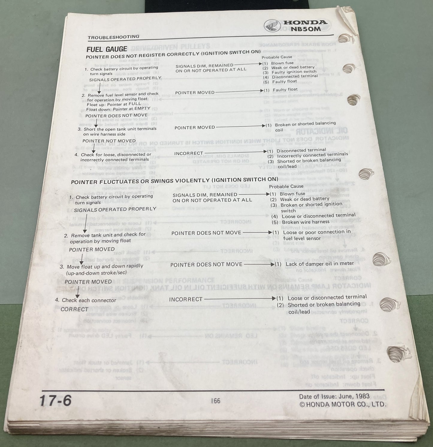 Genuine Honda 61GE801 NB50M aero50 Shop Manual 1984